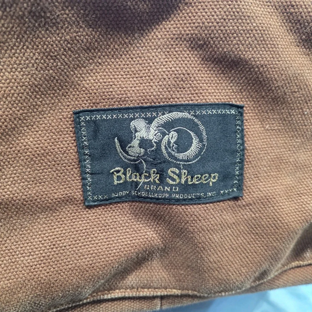 Vintage Black Sheep Canvas Duffel Bag Brown Buddy Schoellkopf Travel Luggage